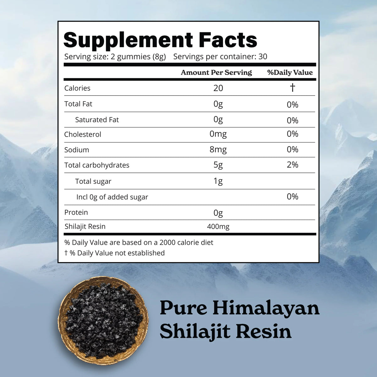 Pure Himalayan Shilajit Gummies 120 Gummies for Energy Boost & Immune Support,