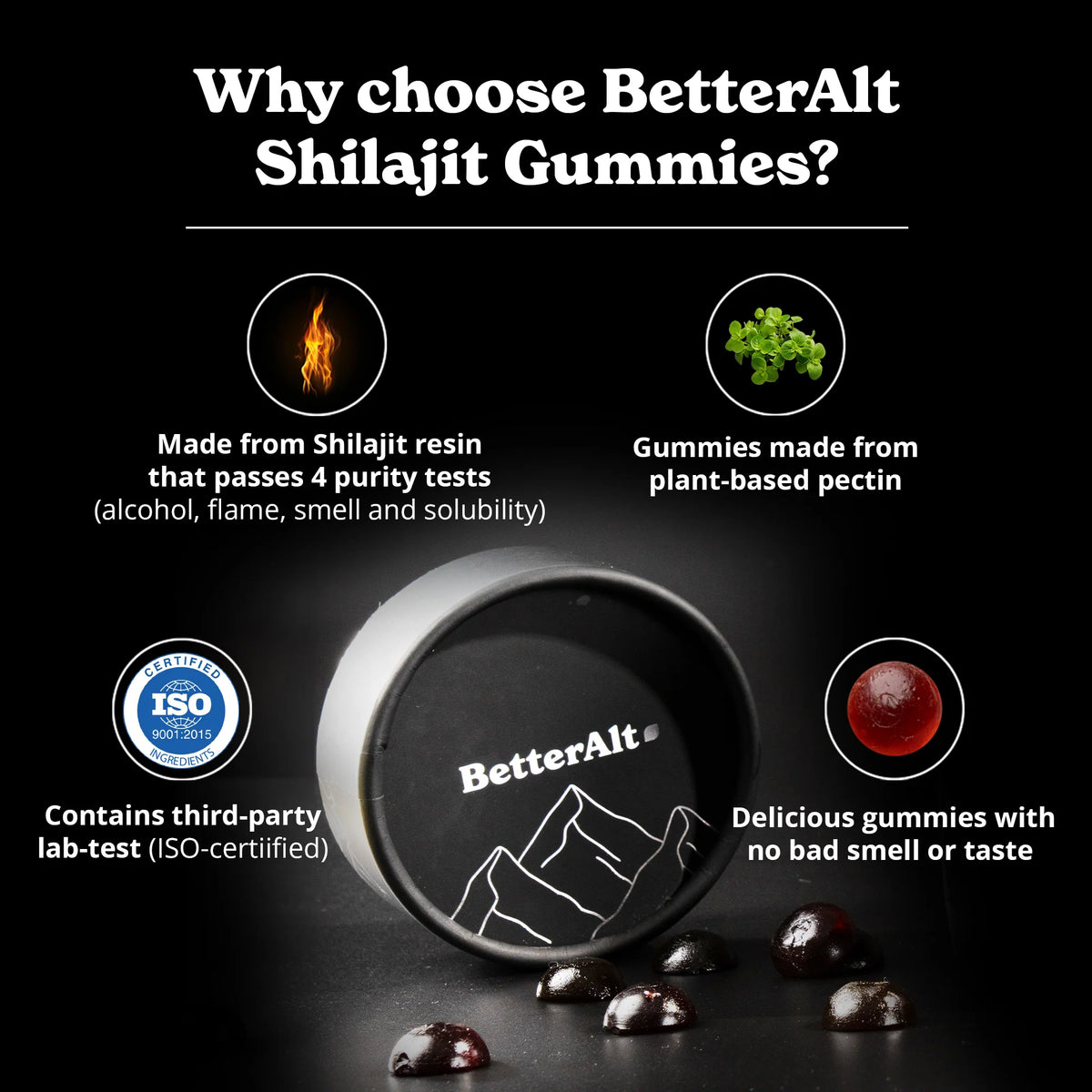 Pure Himalayan Shilajit Gummies 120 Gummies for Energy Boost & Immune Support,